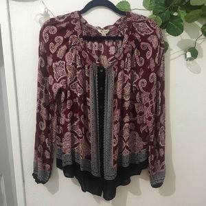 Flowy bohemian lucky brand blouse
